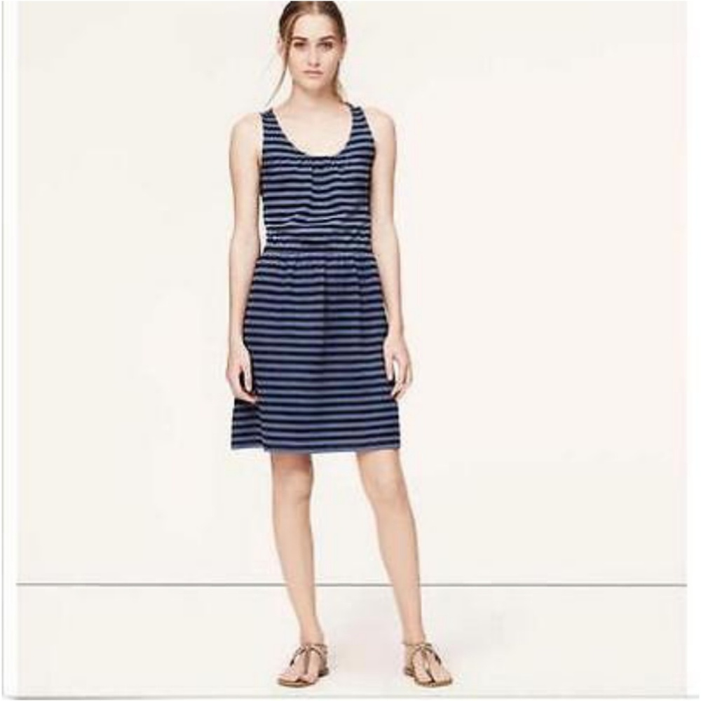 LOFT | Sleeveless Striped Dress